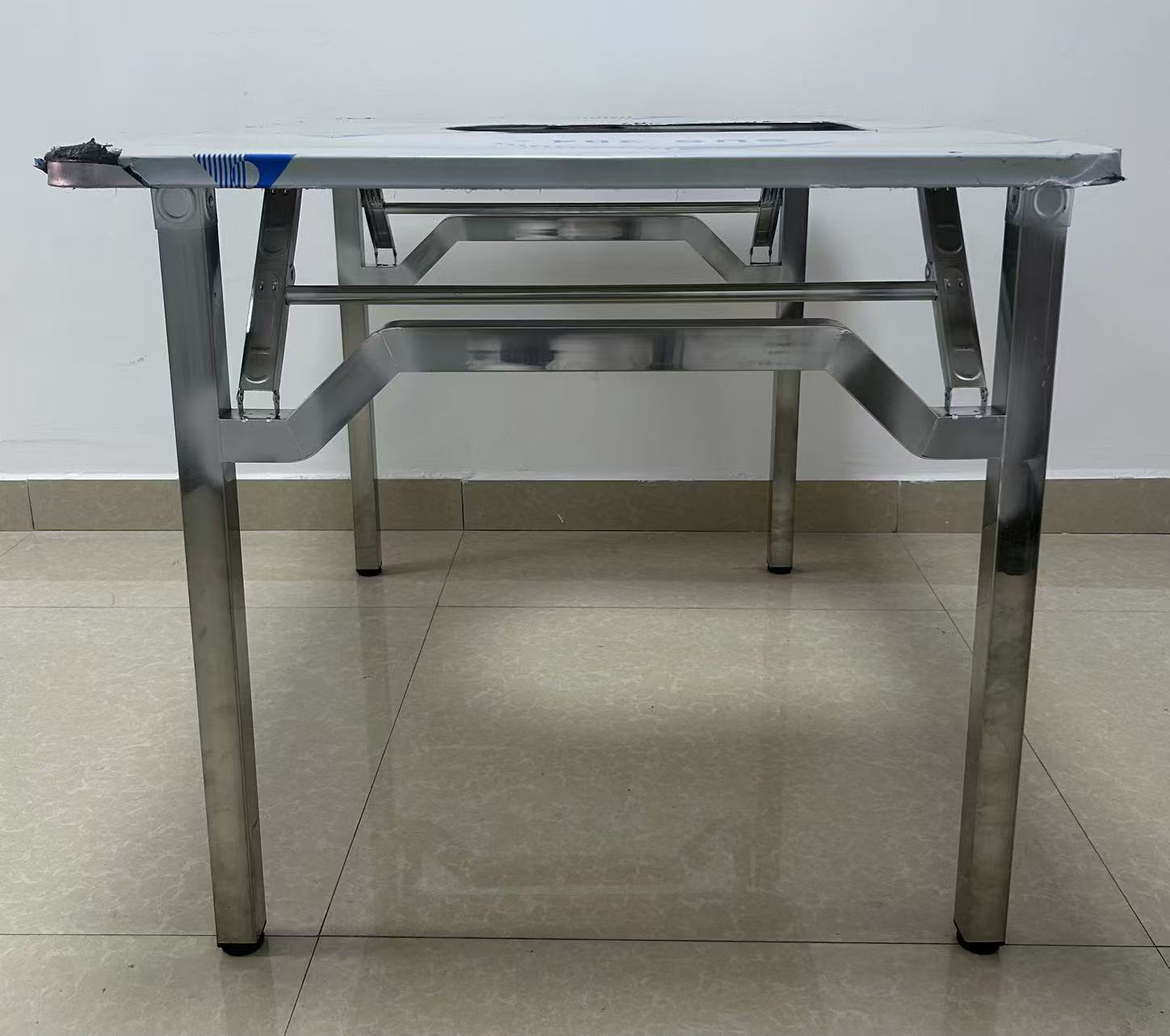 Korean Bbq Grill - Binnenplaats 2-in-1 opvouwbare roestvrijstalen vierkante eettafel